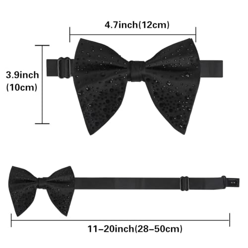 Image of Alizeal Velvet Pre-tied Adjustable Bow Tie for Men Oversize Formal Solid Tuxedo Bowtie