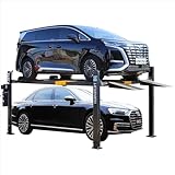 XK Mobile 4 Post Car Lift 8000 lbs, P-407A Model Portable Parking Lift 110V with Wheels, Space Saving Double Car Storage System, Heavy Duty Auto Lift for Garage, 36 Months Parts Replacement
