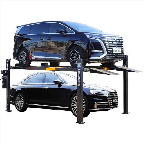 Image of XK 4 Post Car Lift 8000 lb Mobile Portable Parking Lift 110V with Wheels