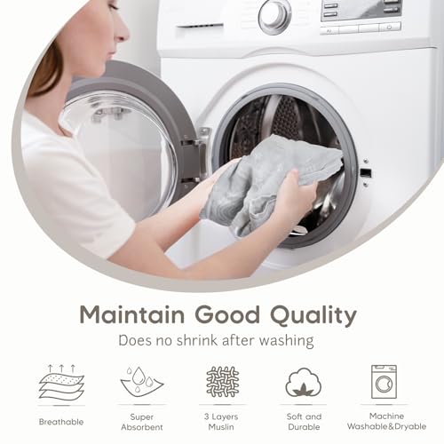 Maiton Muslin Swaddle Blankets for Newborn, 6-Pack Breathable Receiving Blanket (27\" x 27\") Soft Baby Blankets for Girls and Boys, Baby Burp Cloths with 3-Layer Cotton Design for Infant Wrap(Universe) - Thumbnail 7