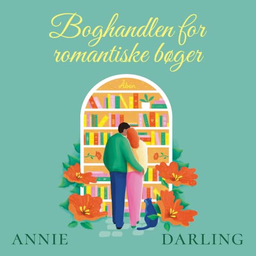 Diseño de la portada del título Boghandlen for romantiske b&oslash;ger