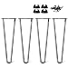 Produktbild 14 Zoll / 35cm Haarnadel Tischbeine, La Vane 4x DIY Metall Haarnadelbeine Hairpin Legs mit Bodenschoner & Schrauben, 10mm Doppelstab Möbelbein Schwarz für Esstisch Couchtisch Schreibtisch