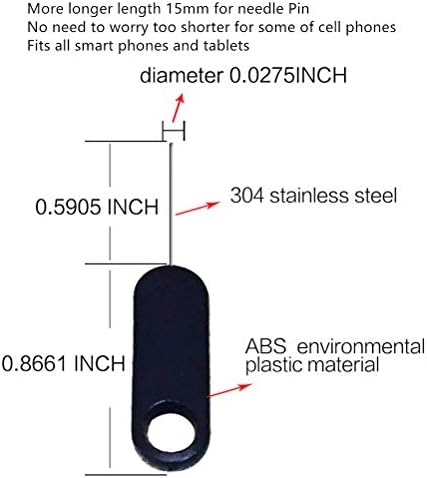 Lfdygcd Sim Card Removal Tool, Sim Pin Ejector 304 Stainless Steel Longer Needle for iPhones, Samsung Galaxy, iPads and Other Smartphones