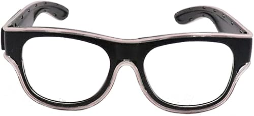 Gafas luminosas LED inalámbricas USB recargable LED luz para arriba gafas Rave Party brillante gafas de sol (blanco)