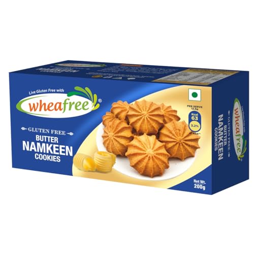 Image of Wheafree Gluten Free Butter Namkeen Cookies (200g Pack) | No Maida | Tasty, Crunchy and Flavoured Cookies | Best Tea Time Snacks |