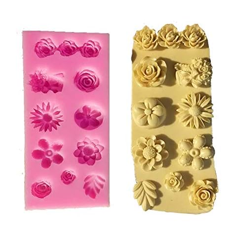 FOYARA Silicone Rose Chocolate Mold Flower Fondant Mold for Sugarcraft Cake Decoration Resin Polymer Clay Soap Wax Making Cover