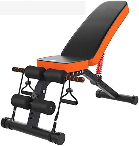 DULPLAY Strength Training Bench For Full Body Workout,multi-purpose Fitness Chair Commercial Workout Bench,foldable Fitness Weight Bench Black 118x38x55cm(46x15x22inch)