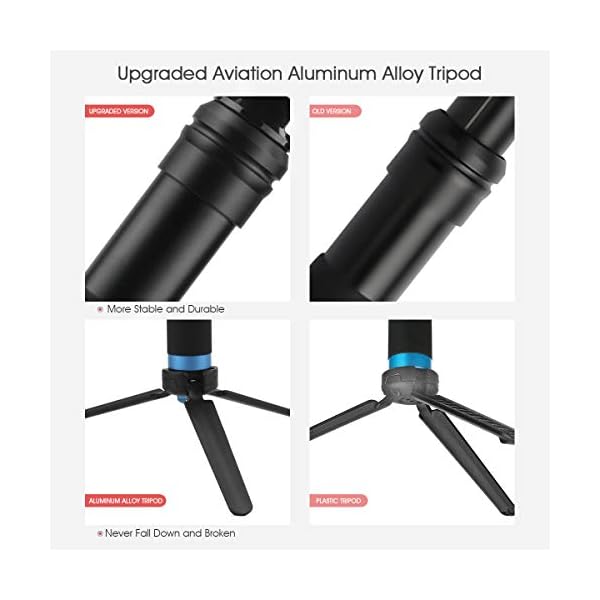 AuyKoo Teleskop Selfie Stick mit Stativ wasserdichte Aluminiumlegierung Handheld Selfie-Stangen für GoPro Hero 11 10 9 Black 8 7 6 5 Black GoPro Max Fusion Kameras – Bild 3