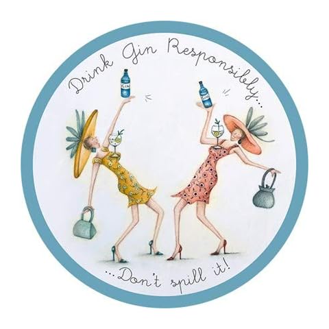 Humorous Female Coaster from The Ladies Who Love Life Range by Berni Parker - Drink Gin Responsibly (BP-CO18) Cover