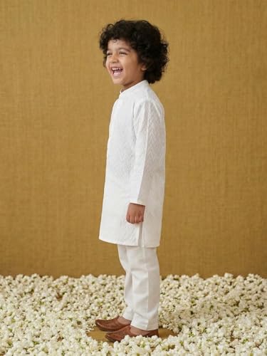 Image of AJ DEZINES Kids Kurta Pajama Set For Boys | Embroidery Chikankari Kurta Set | Cotton Stylish Boys Kurta Pyjama |Party & Ethnic Wear | Perfect For Festivals Wedding & Family Function
