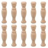 LIGHTAOTAO Massivholz Säulenbaluster 10 Stück 7X1,8Cm mit Säulenkopf Vielseitig Einsetzbar für Möbelbau und Parkgestaltung