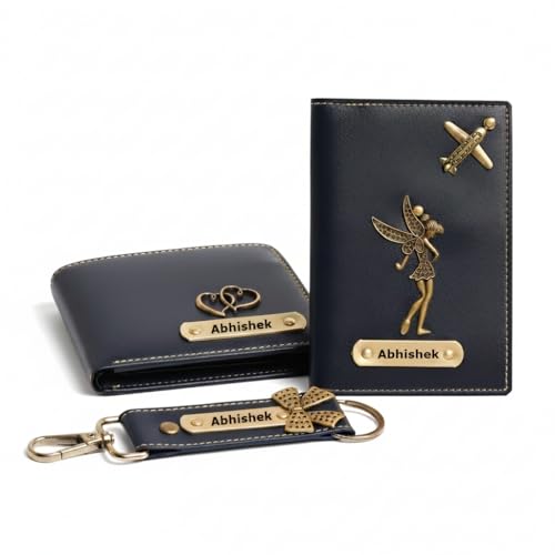 Customized Leather Gift Combo Set I Personalized Wallet, Keychain...