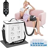 Cold Therapy Machine with Programmable Timer, Ice Machine for Knee After Surgery, Knee Replacement Recovery System, Pain Relief for Post Surgery, w/Compression Pad for Shoulder, Hip and Ankle (White)