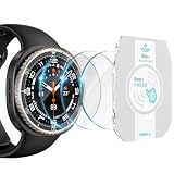 Julk [3 Pack] for New 2025 Samsung Galaxy Watch 8 Classic 46mm Screen Protector with Alignment Tool [9H Hardness] [HD Clear] [Scratch Resistant] Tempered Glass Film Includes 1 Black Bumper