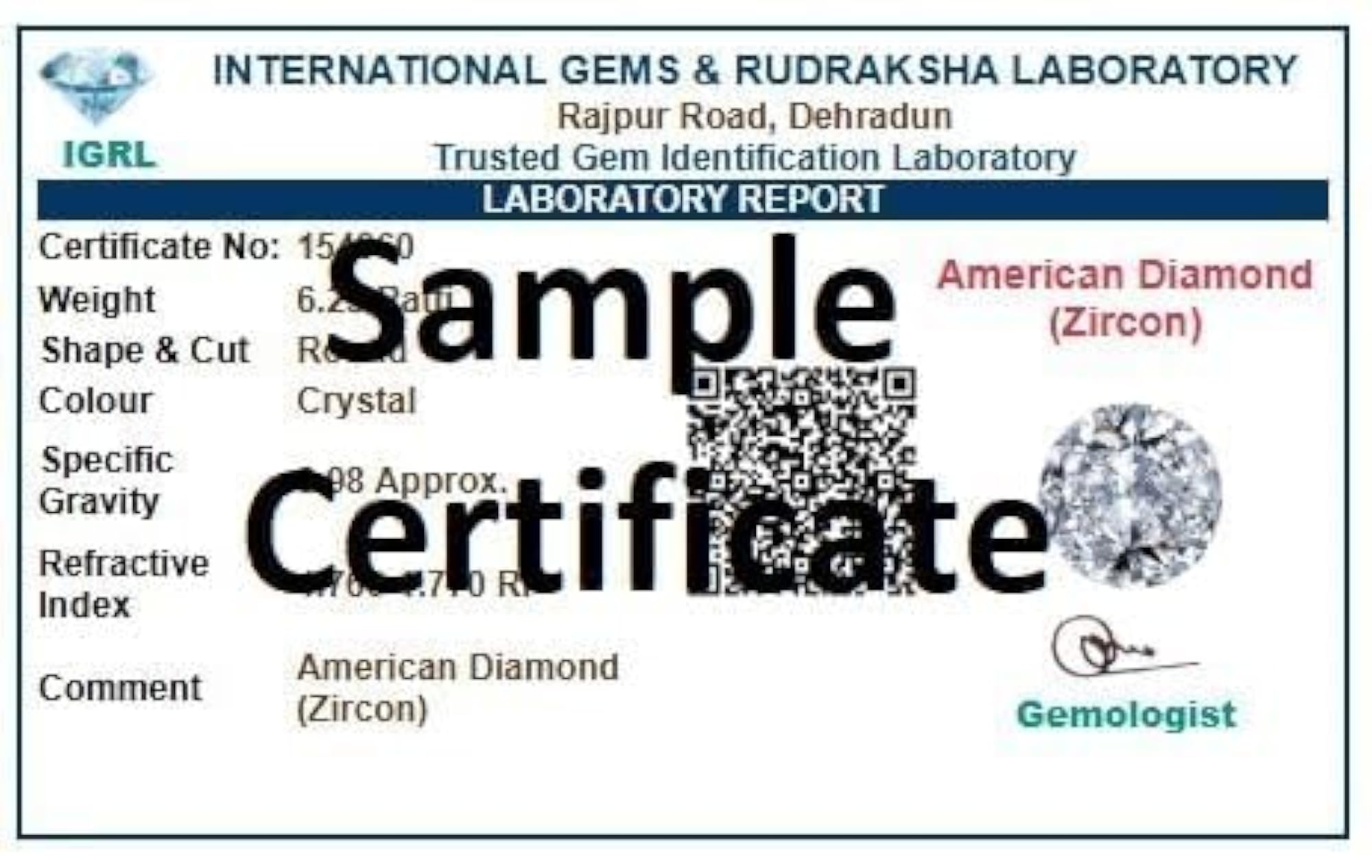 Natural Round American Diamond Gemstone Panchdhatu Pendant for Sparkle & Elegance