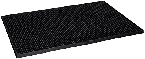 Update International BSM-1218BK Rubber Bar Service Mat, Black, 12-Inch, Set of 6
