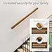 6FT Wooden Stair Railing Indoor, Wall Railings for Stairs, Hand Rails for Indoor Stairs, Non-Slip Stair Handrail for Home Garden Corridor Lofts Kindergarten Guardrail(2 Sections, 2 x 3FT)