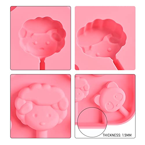 Silicone Lollipop Mold,Soft And Safe Animal Fruit Party Cake Shape Fondant Mold,Making Lollipop Chocolate Candy Cookie,With Lollipop Stick,Great For Make Lollipop,Hard Candy,Chocolate Cake Decoration #TOP4
