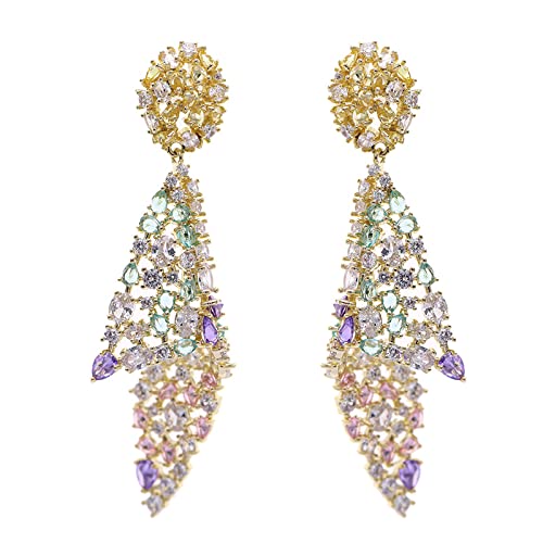 Boucles d'oreilles moissanite en or 14k pour banquet chic