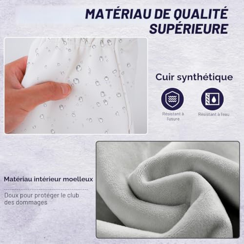 Couvre-têtes de club de golf Hybrid Utility Rescue avec étiquette de numéro interchangeable 23456 UT Fermeture élastique Tout Blanc Cuir PU – vue 6