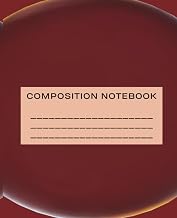 Composition Notebook: Wide Ruled,Red White Minimalist Design 7.5" x 9.25", 120 pages, perfect gift idea for students and office workers