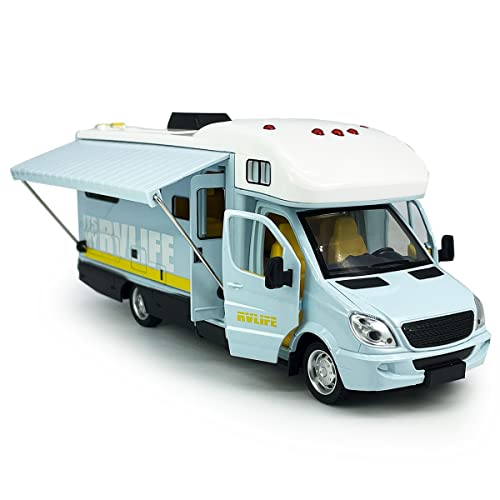 Vehículo a escala Motorhome RV Azul con luz y sonido miniatura 5