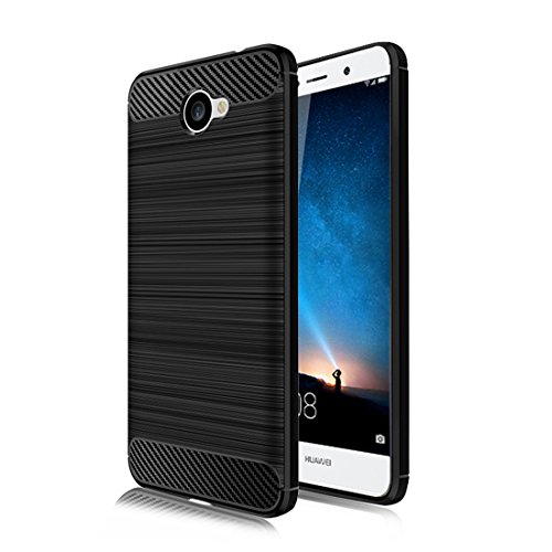 Huawei Ascend XT 2 Case,Huawei Elate 4G LTE Case,Mustaner Shock-Absorption Flexible TPU Rubber Soft Silicone Full-Body Protective Cover for Huawei XT2 H1711 (Black)