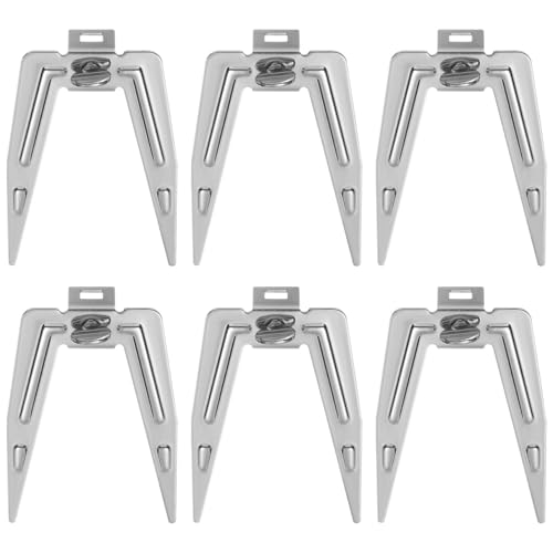 HOLIDYOYO 6 Sets of Silver Rotisserie Meat Forks, Grill Spit Rod Roast, Stainless Steel Chicken Grilling Fork, Air Fryer Fork Grill Spit for Home Kitchen Picnic BBQ Camping