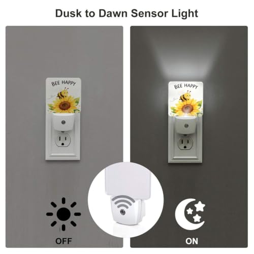 Image of Sunflowers Happy Spring LED Plug-in Night Lamp Set of 2 for Corridors