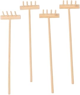 TOYANDONA 4pcs Infant Boy Toys Ornaments for Kids Boys Kids Toys Home Rake Decor Zen Garden Decorations Bamboo Rake Adornment Desktop Rake Decor Rake Craft Mini Rake Ornament Boy Accessories