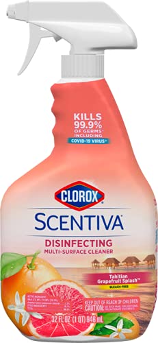 The Clorox Company Clorox Scentiva Multi Surface Cleaner Spray, Tahitian Grapefruit Splash Scent. Bleach Free, 32 Fl Ounce (Pack Of 2) #TOP1