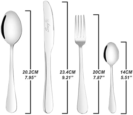 Cutlery Set, Sray 16-Piece Stainless Steel Flatware Set for 4 People with Spoons, Forks, Knives & Teaspoons- Classy Spoons and Forks Set for Home, Party or Outdoors-Mirror- Polished Silverware Set