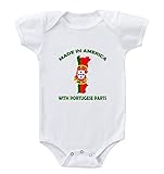 Made in America with Portuguese Parts Infant Toddler Baby Bodysuit One Piece 6 Months White