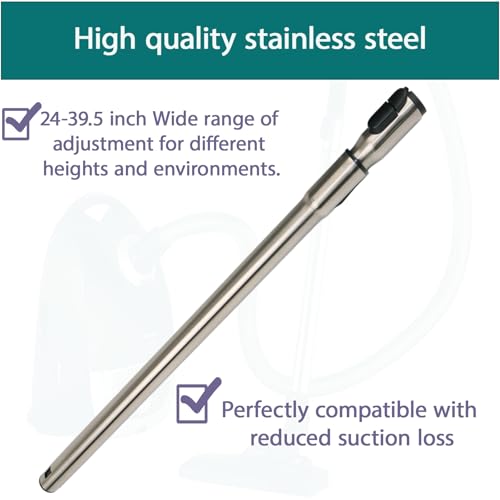 LUCKXUANYUAN 1-3/8" (35mm) Stainless Steel Vacuum Extension Wand Compatible with Miele C1, C2, C3,S4,S5,S8,S10 etc, Extends Up to 39.5" (39inch) by LUCKXUANYUAN - Used condition - US$22.39