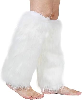 Fur Leg Warmer for Womens Girls Costumes Sexy Faux Fluffy Fuzzy Leg Warmers Boot Sleeves/Boot Covers for Christmas