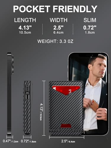 GHUKY Wallet for Men RFID Wallet with Money Clip, Slim Pop Up Card Holder for 10-12 Cards, Minimalist Smart Credit Card Case with ID Window, Bifold Metal Wallet for Front Pocket, Gifts for Men - Image 7