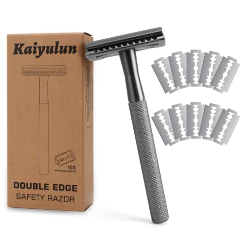 KAIYULUN Safety Razor Men & Women, Double Edge Single Blade - Black