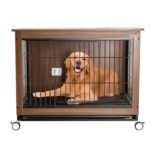 犬 ゲージ 屋根付き キャスター付き ペットサークル 犬 ケージ 小型犬 中型犬用 木製 小型犬 ケージ 室内 犬用ゲージ中型犬 屋根付き 頑丈な 洗える 撥水 リビング対応 幅78×奥行56×高さ65cm