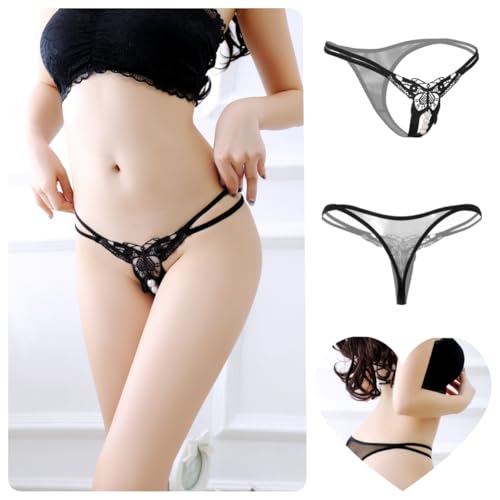 [Tobewell] レディース セクシー ショーツ セクシーランジェリー 過激 ランジェリー セクシー tバック 下着 女性 オープンクロッチ 穴あき ショーツ 紐パン レース パンツ 3/8枚セット - 画像4