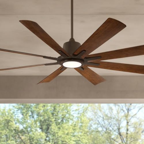 Casa Vieja 54 Inspirit Bronze LED Damp Remote Ceiling Fan