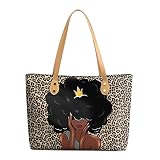 FZNHQL Black Women Tote Bags 2022 African American Black History Handbags for Ladies Casual Shoulder