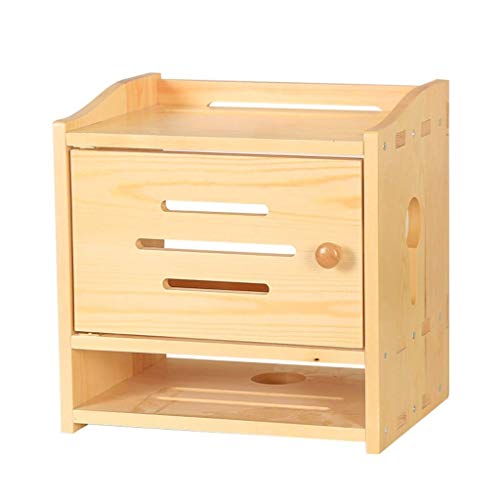 WiFi Router TV Box,Wand Bücherregal Regal Holz Aufbewahrungsbox Regal Halterung,Ständer for Set Top Box Streaming Gerät Spielekonsole (Color