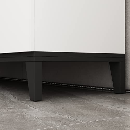 Ecacad Sideboard Buffet Cabinet With 4 Drawers, 4 Storage Compartments & 4 Doors, Kitchen Console Table Storage Cabinet Coffee Bar Accent Cabinet For Living Room, Hallway, White #TOP6