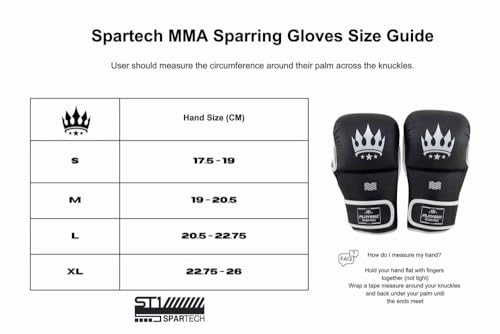 Playerz SparTech MMA Sparring Gloves 7oz Grappling gloves - Curved Striking Area, High-Performance Microfiber, Dual-Layer Foam, Anti-Slip Lining, Vegan-Friendly, Flexible Wrist Loop, Sizes S, M, L, XL - Image 6