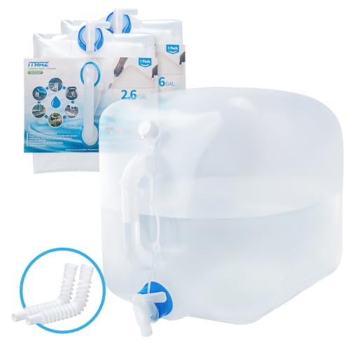 ITRAZ BPA Free Collapsible Water Container with Spigot, 2-Pack 2.6 Gallon