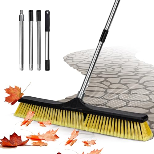 Masthome Besen mit Stiel,Straßenbesen mit 60cm Großem Bürstenkopf, Abnehmbarer Industrie Besen,Große Bodenbürsten für den Außenbereich, für Schulen, Fabriken, Gärten,Garagen., 17.18 €