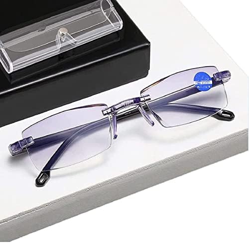 OSEVIO Color Glint Sapphire High Hardness Anti-Blue Progressive Far and Near Dual-Use Reading Glasses (white, 3, multiplier_x)