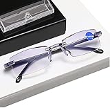 OSEVIO Color Glint Sapphire High Hardness Anti-Blue Progressive Far and Near Dual-Use Reading Glasses (white, 3, multiplier_x)