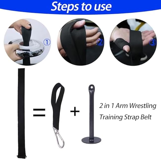 Arm Wrestling Training Loading Strap, Ideal for Wrist Forearm and Biceps Workouts Muscle Strength Tools Suitable Home Gym 1-2 inches Barbell Plates Strap Barbells, Finger Exerciser Strengthener