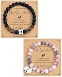 Matériau et taille : le nouveau bracelet grand-père mesure 17,8 à 22,9 cm de long et est fabriqué en onyx noir mat et en pierres naturelles œil de tigre. Le bracelet pour grand-mère mesure 17,8 à 22,9 cm de long et est fabriqué avec des pierres de zèbre roses naturelles et une breloque empreinte de pied. Les breloques du bracelet en pierre naturelle sont fabriquées en acier inoxydable de haute qualité et avec un cordon élastique robuste, solide et durable avec assez de flexibilité pour résister à la décoloration ou à la casse